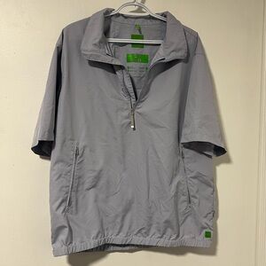 Hugo Boss Light Gray Half-Zip Waterproof Windbreaker
